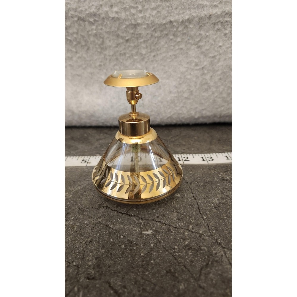 Vintage DeVilbiss Perfume Atomizer Bottle Gold Leaf Glass Made West‎ Germany